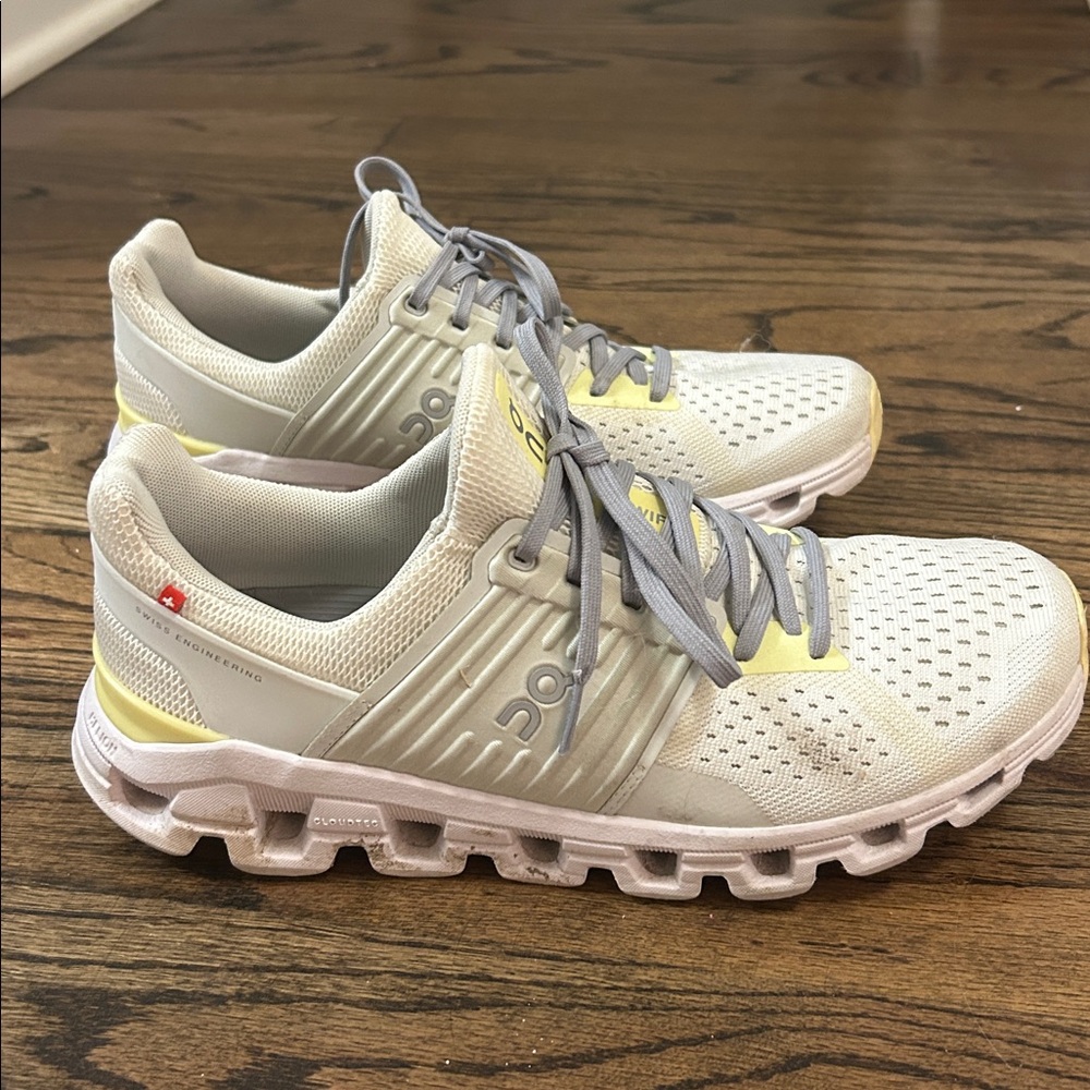 On Running Cloud Sneakers in Cream and Yellow